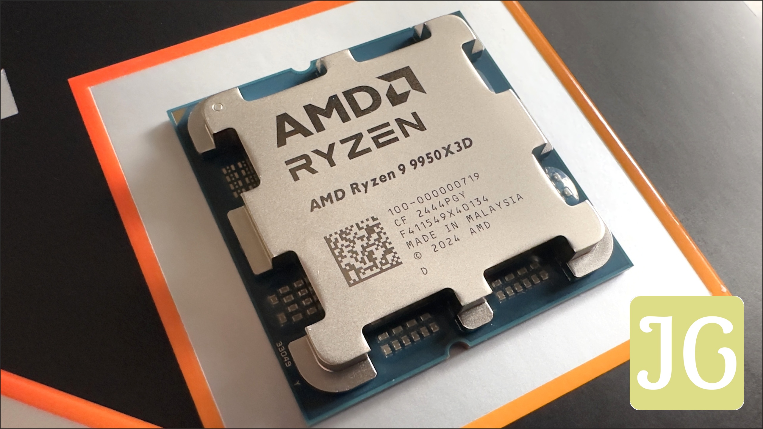 Photo of an AMD Ryzen 9 9950X3D processor