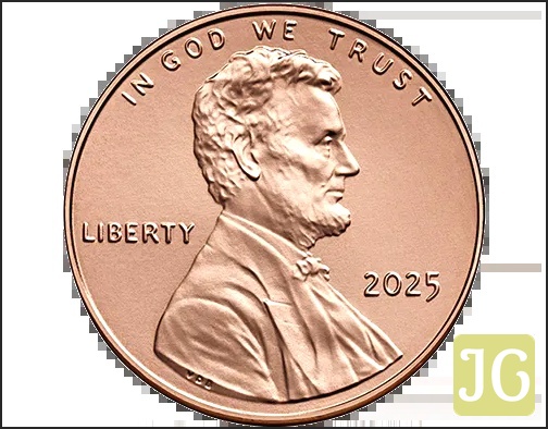 US Penny Coin for size comparison next to the keyboard.