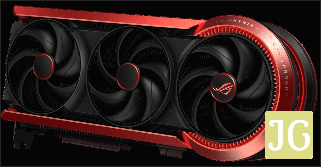 ROG Matrix GeForce RTX 5090 - ASUS Graphics Card 30th Anniversary Edition_Angled