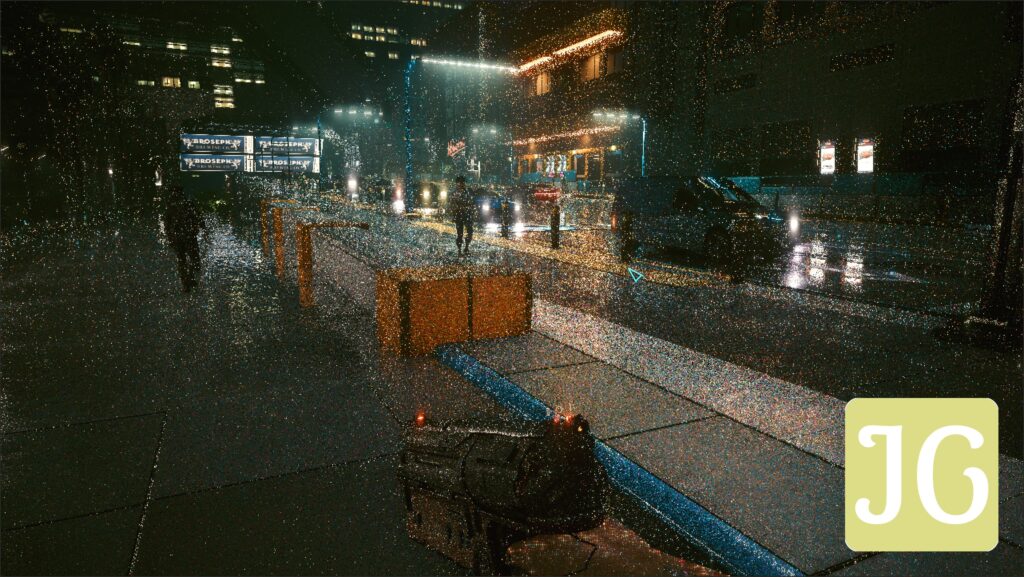 Cyberpunk 2077 image with noise