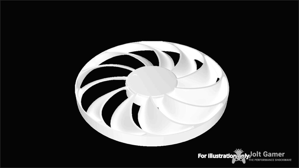 Prime Radeon RX 9070 XT White Edition fan illustration