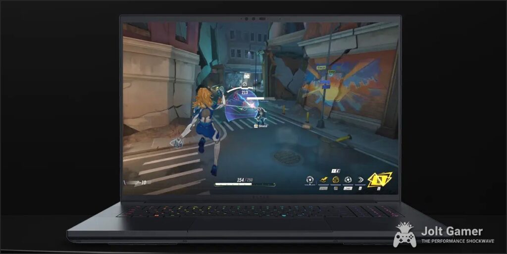 Razer Blade 18 (2025) showcasing a vibrant game screen, emphasizing its visual fidelity.