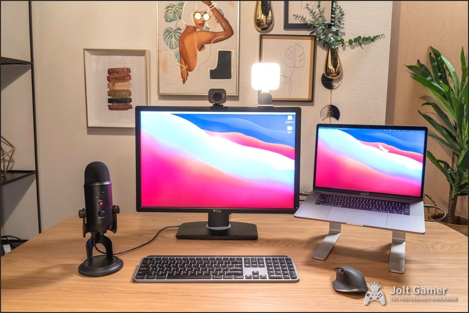 Logitech Litra Glow on a desktop setup