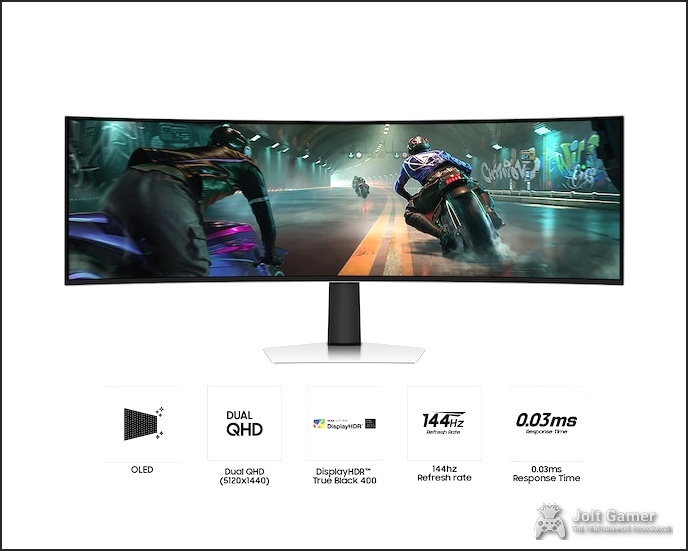 Immersive 1800R curve of the 49 inch Odyssey OLED G9 monitor